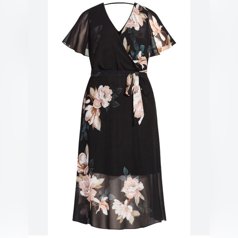 City Chic Black Magnolia Maxi Dress